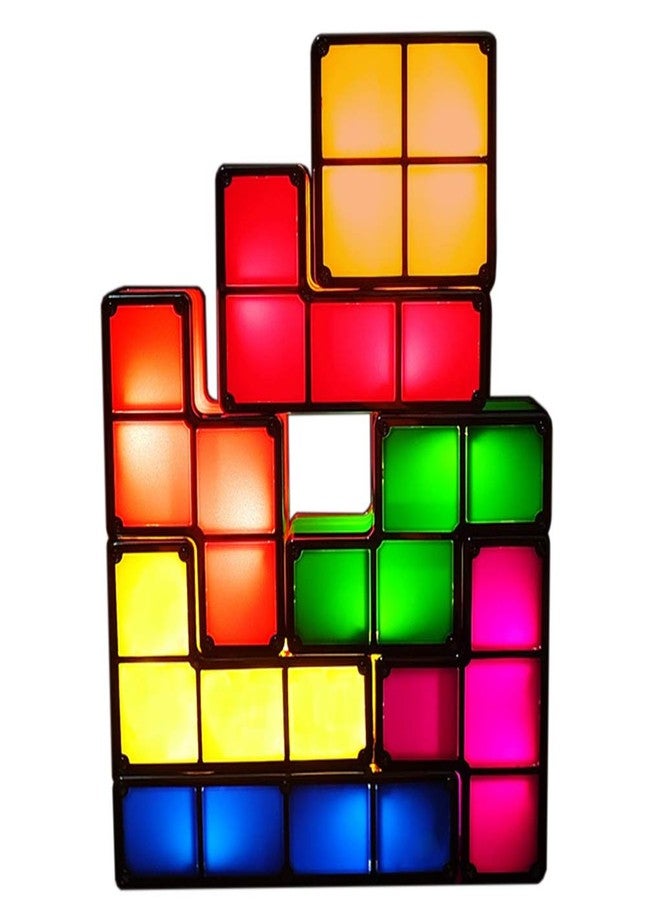 Bitopbi 7 PCS Stackable Night Light 3D Puzzles Toy 7 Colors Magic Blocks Induction Interlocking LED Novelty Desk Lamp Lighting DIY for Teens and Adults Home Deco Great Gift for Birthday - Image 1